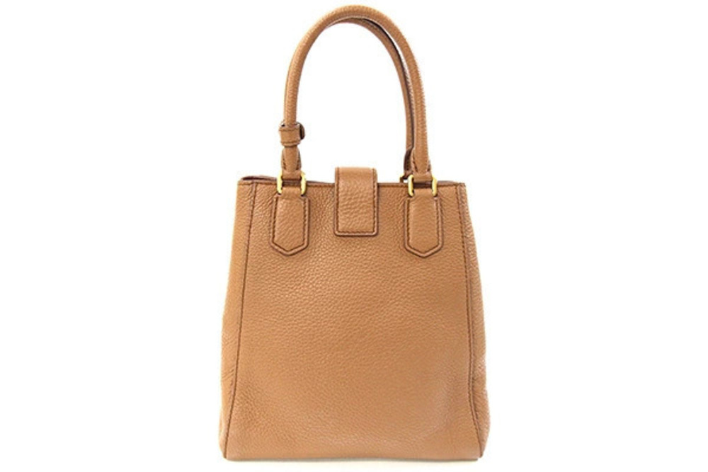 Miu Miu Leather Crossbody Shoulder Tote Brown Tan Handbag Bag Camel